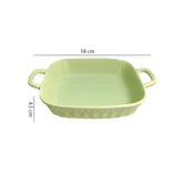 Lemon Tree Green Square Deep Dish Platter – Stylish Ceramic Serveware with Dual Handles